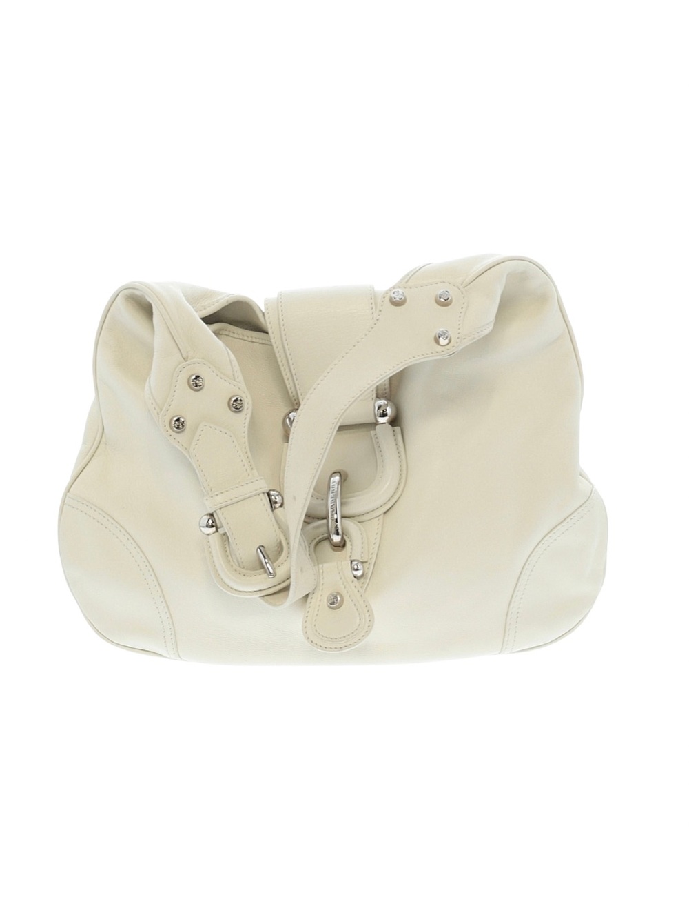 Burberry White Leather Hobo Shoulder Bag
